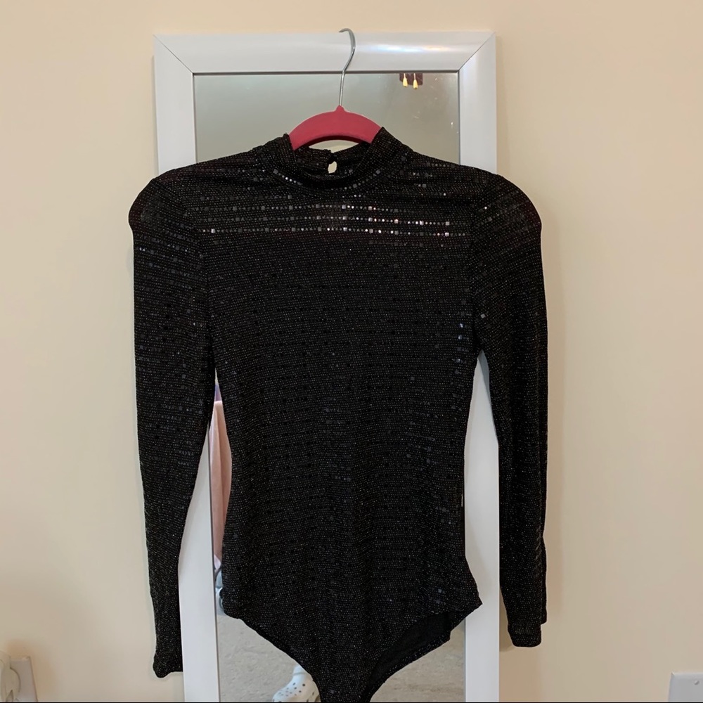 Black Shiny Iris Bodysuit